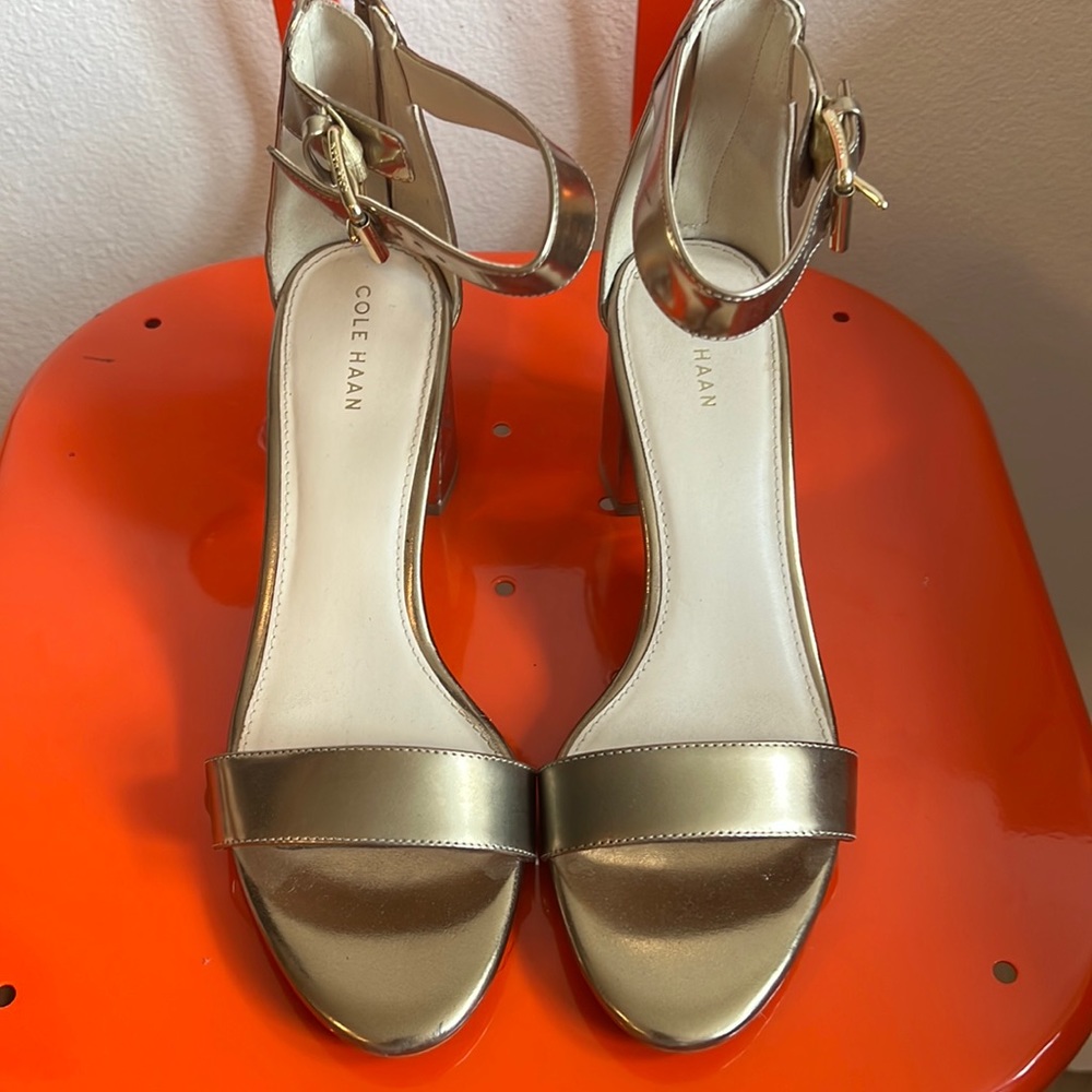 Cole Haan Gold Block Heel